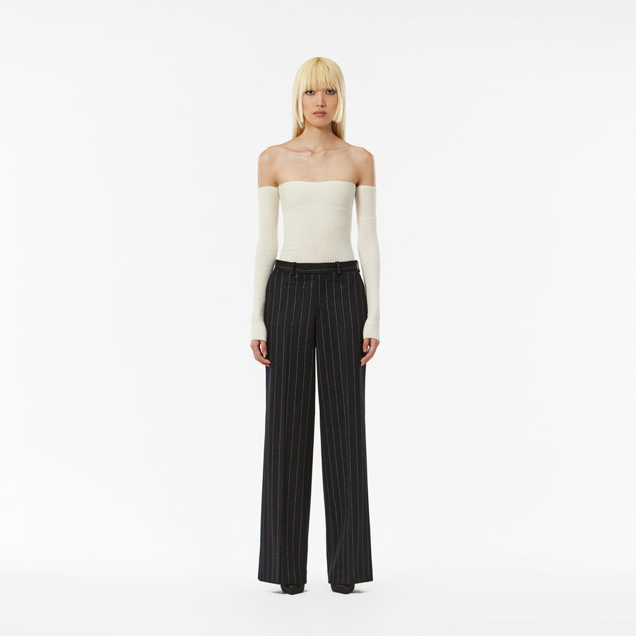 LOOSE-FIT PANTS IN STRIPED CASHMERE