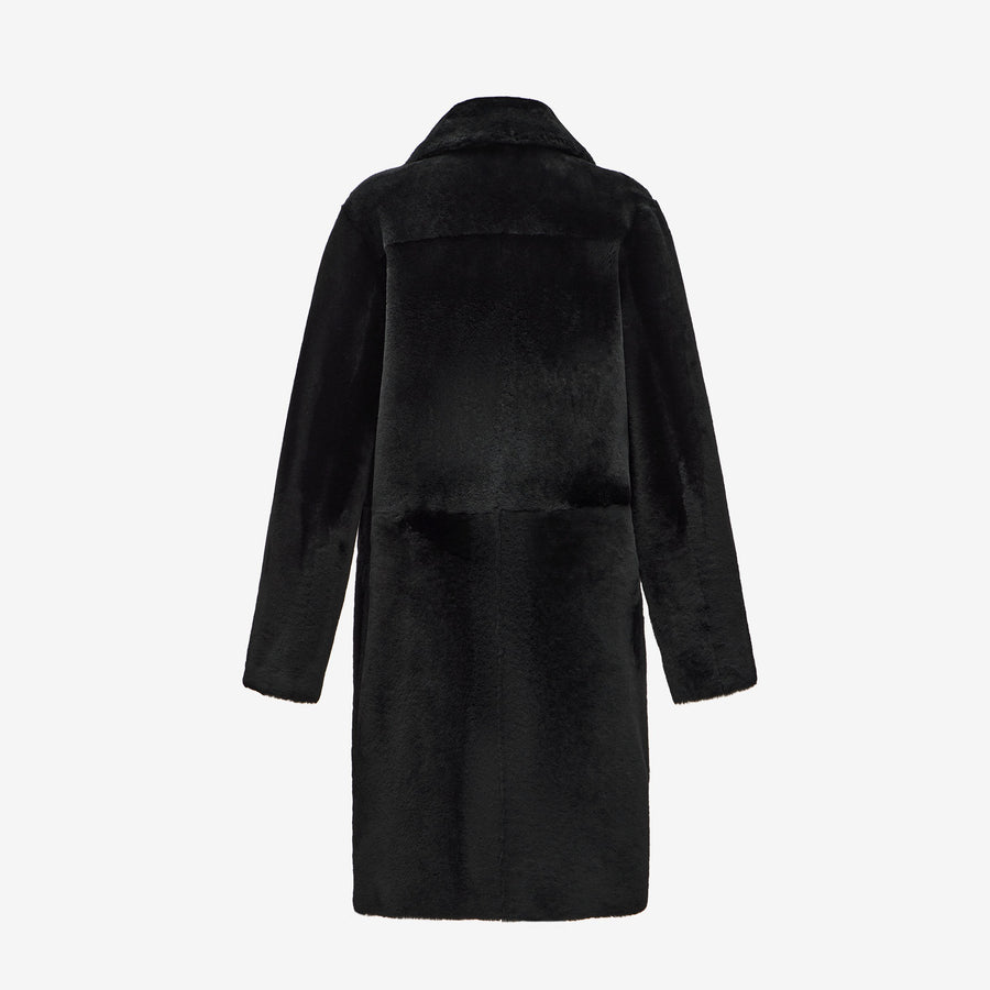 OVERSIZED DOUBLE-BREASTED SHEARLING COAT