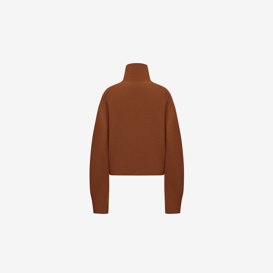 OVERSIZE CASHMERE SWEATER IN PECANT BROWN