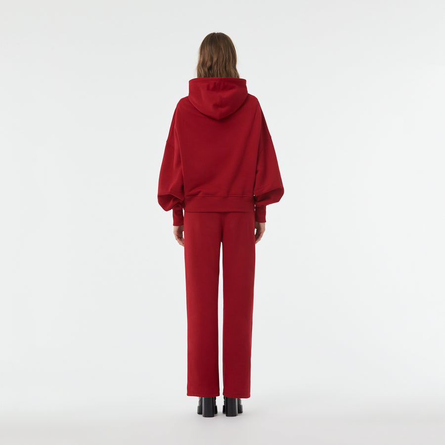 OVERSIZE HOODIE IN LIPSTICK RED