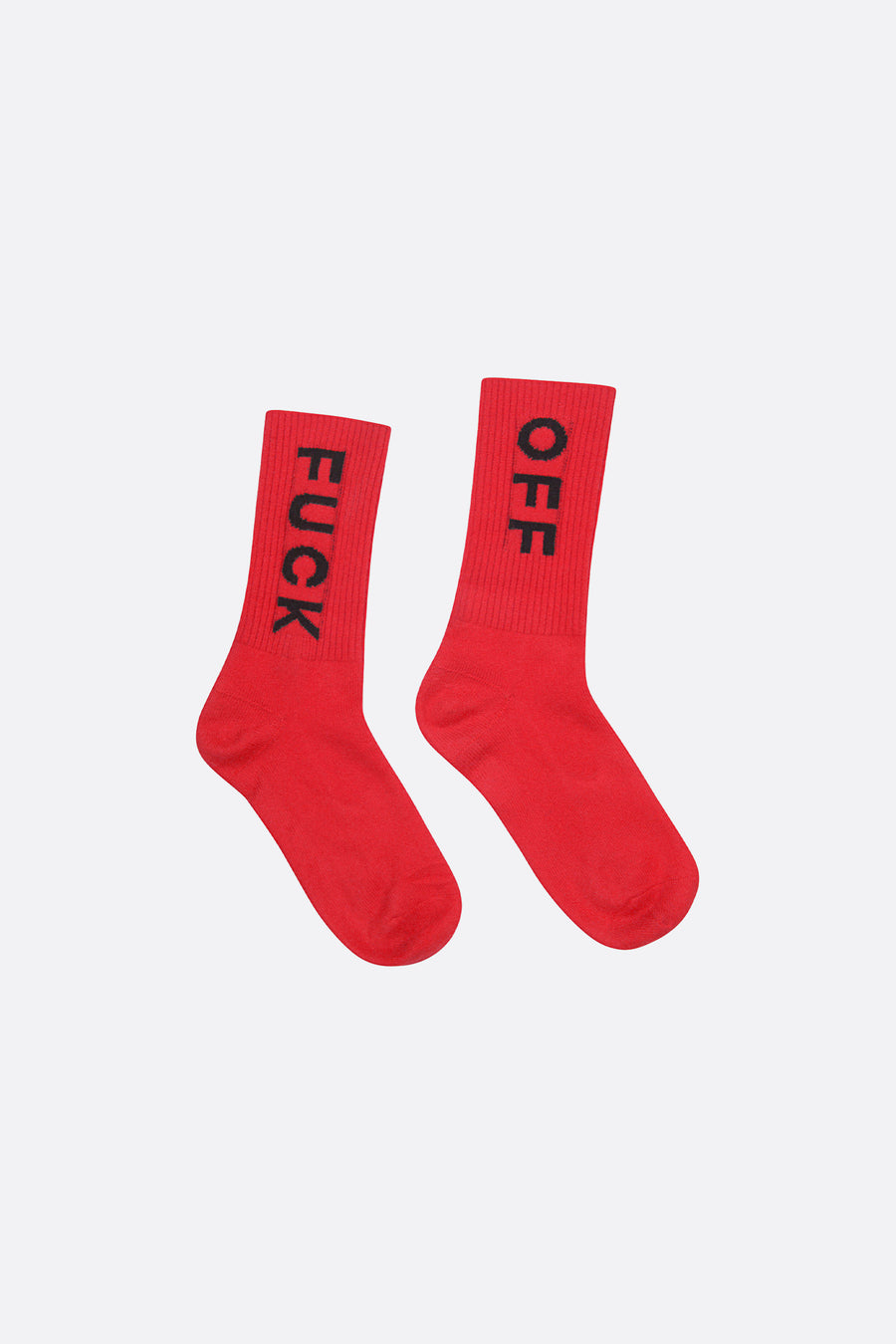 CASHMERE RED SOCKS "FUCK OFF"
