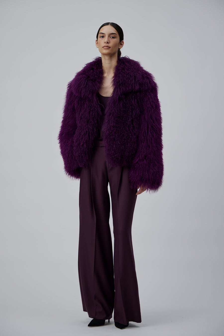 SHORT SHEARLING FUR COAT