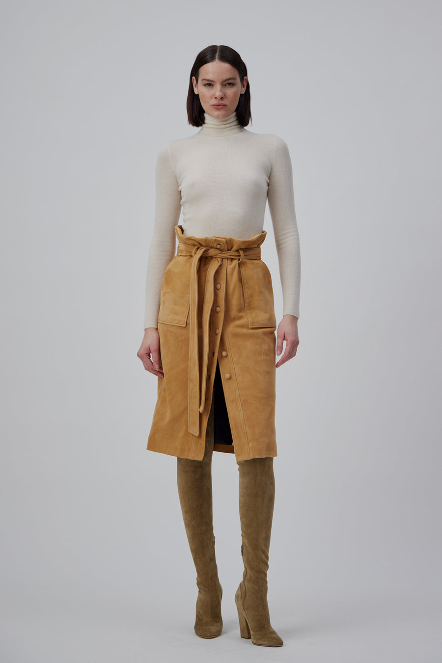 TRACK SUEDE SKIRT