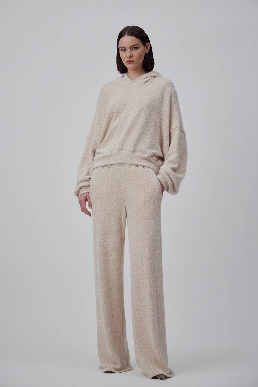 OVERSIZE JOGGER PANTS IN BEIGE MELANGE