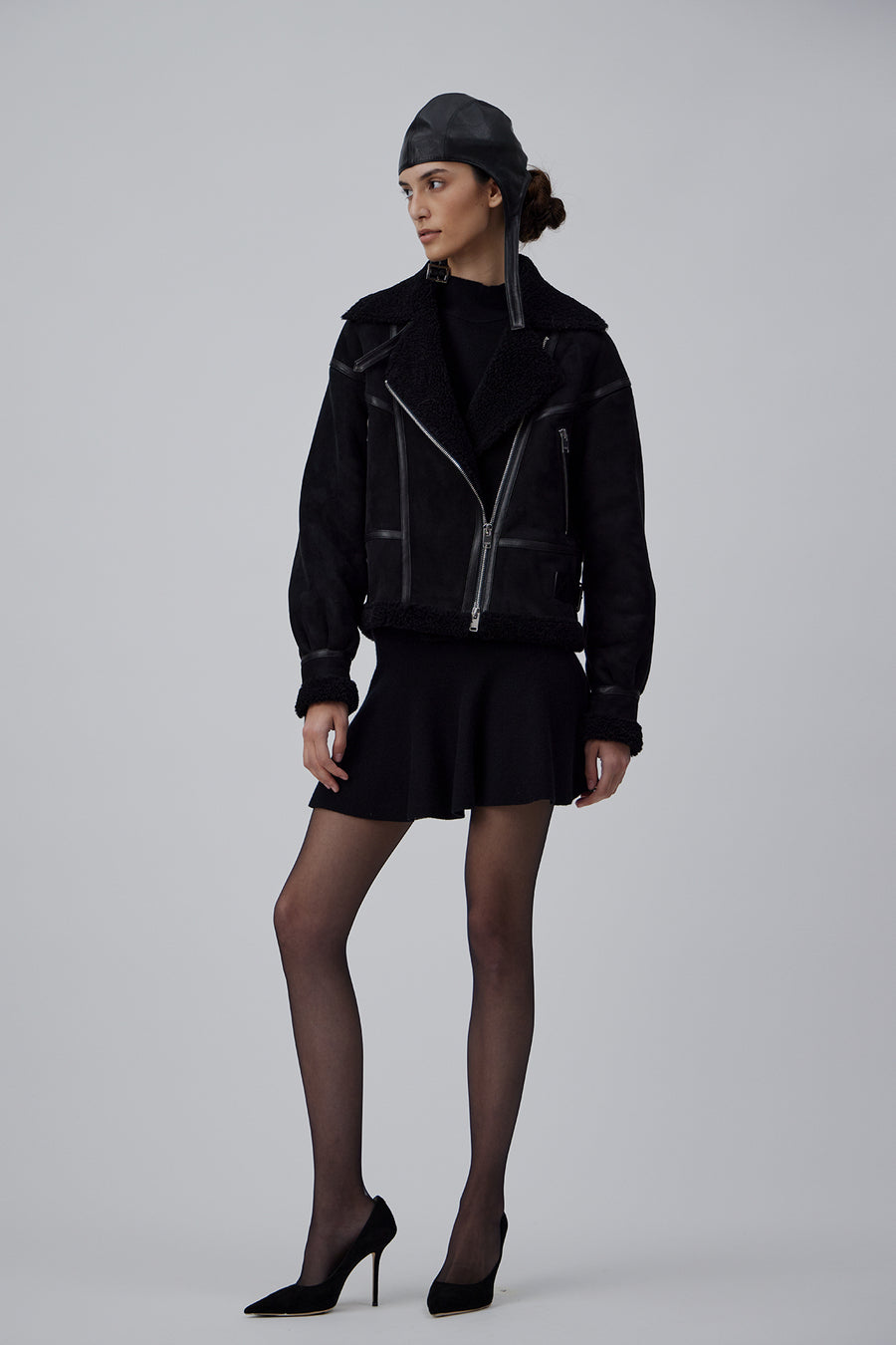 SHERLING JACKET IN GLOSSY BLACK