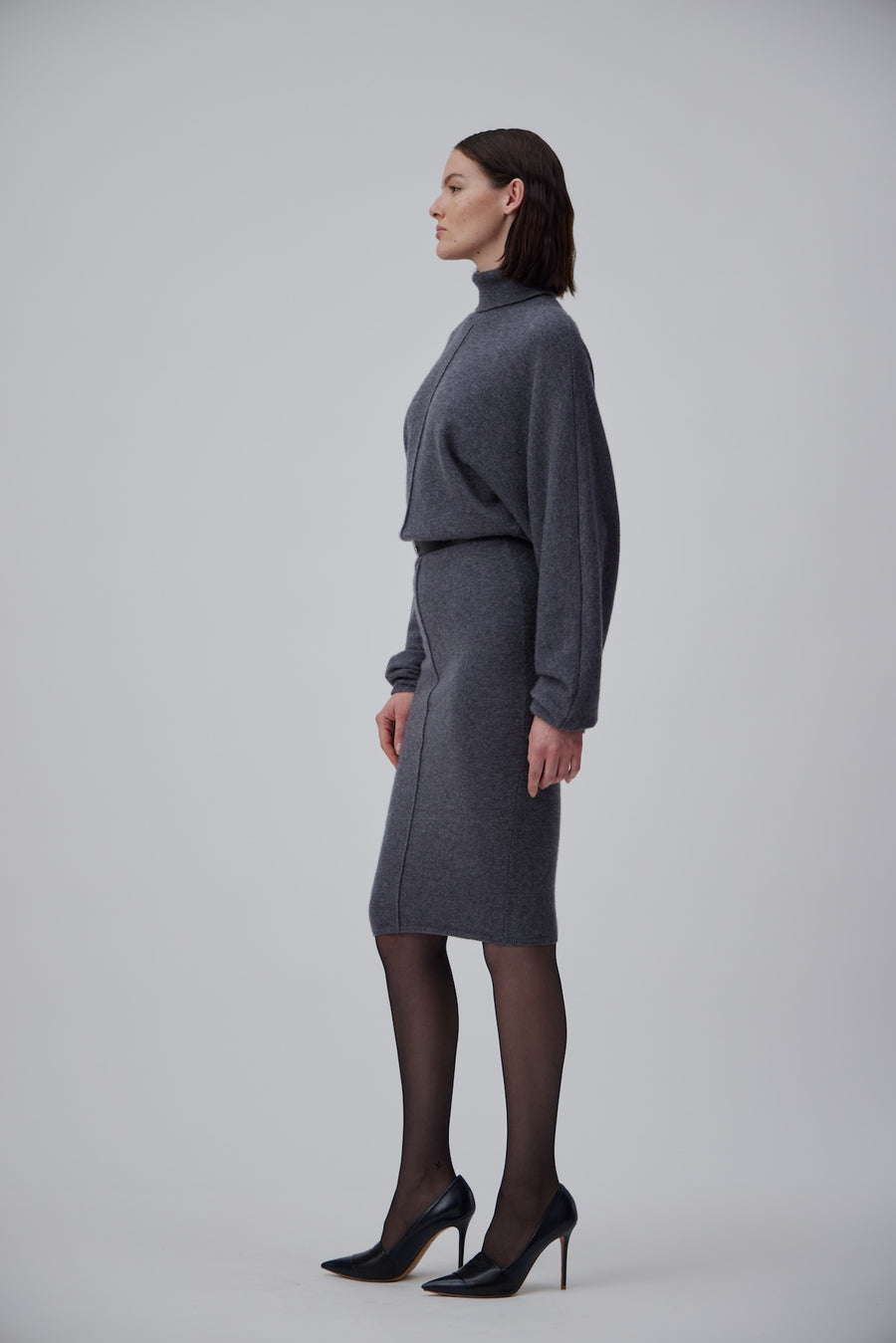 CASHMERE OVERSIZE DRESS IN SPACE GREY