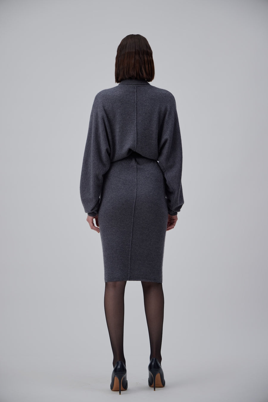 CASHMERE OVERSIZE DRESS IN SPACE GREY