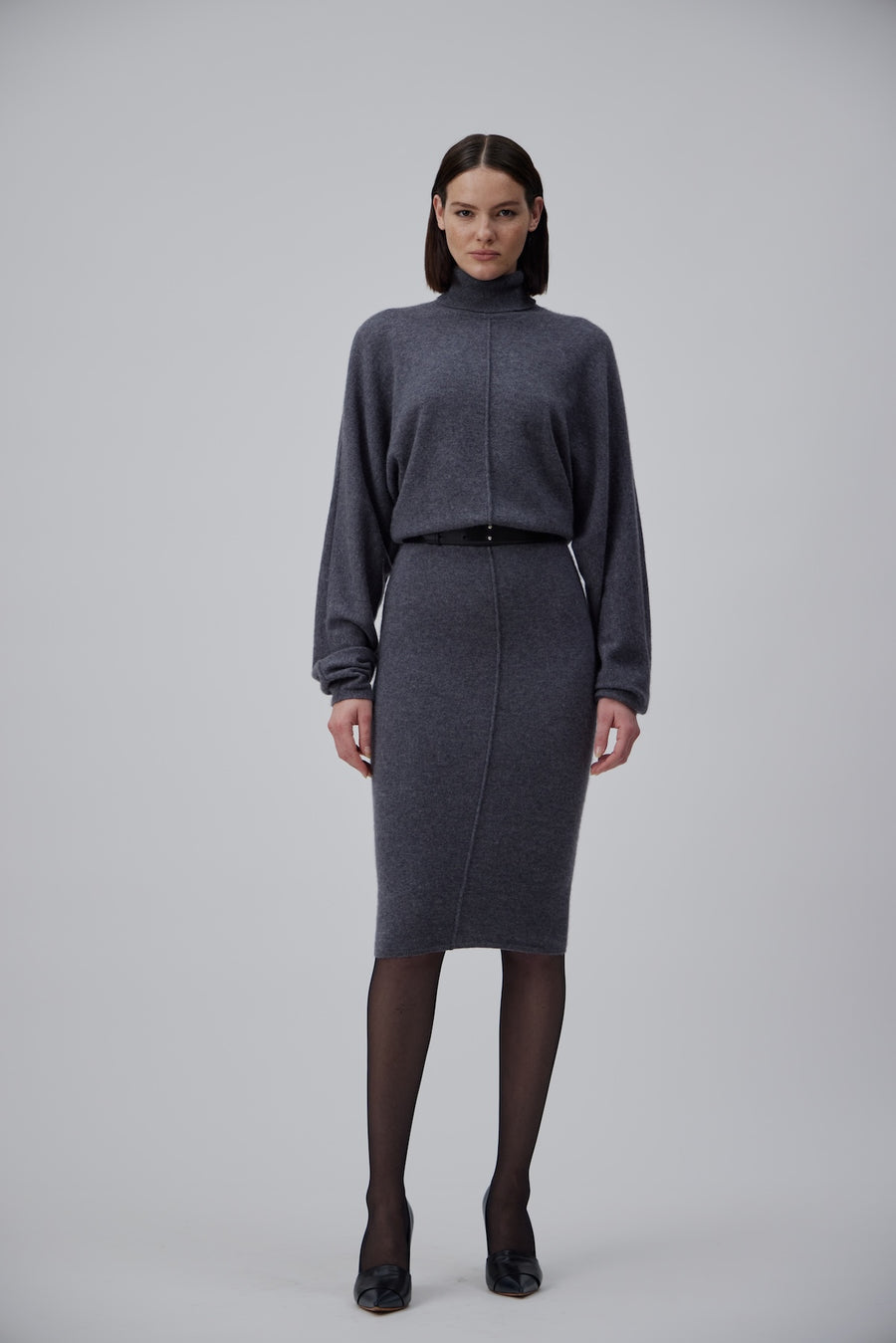 CASHMERE OVERSIZE DRESS IN SPACE GREY