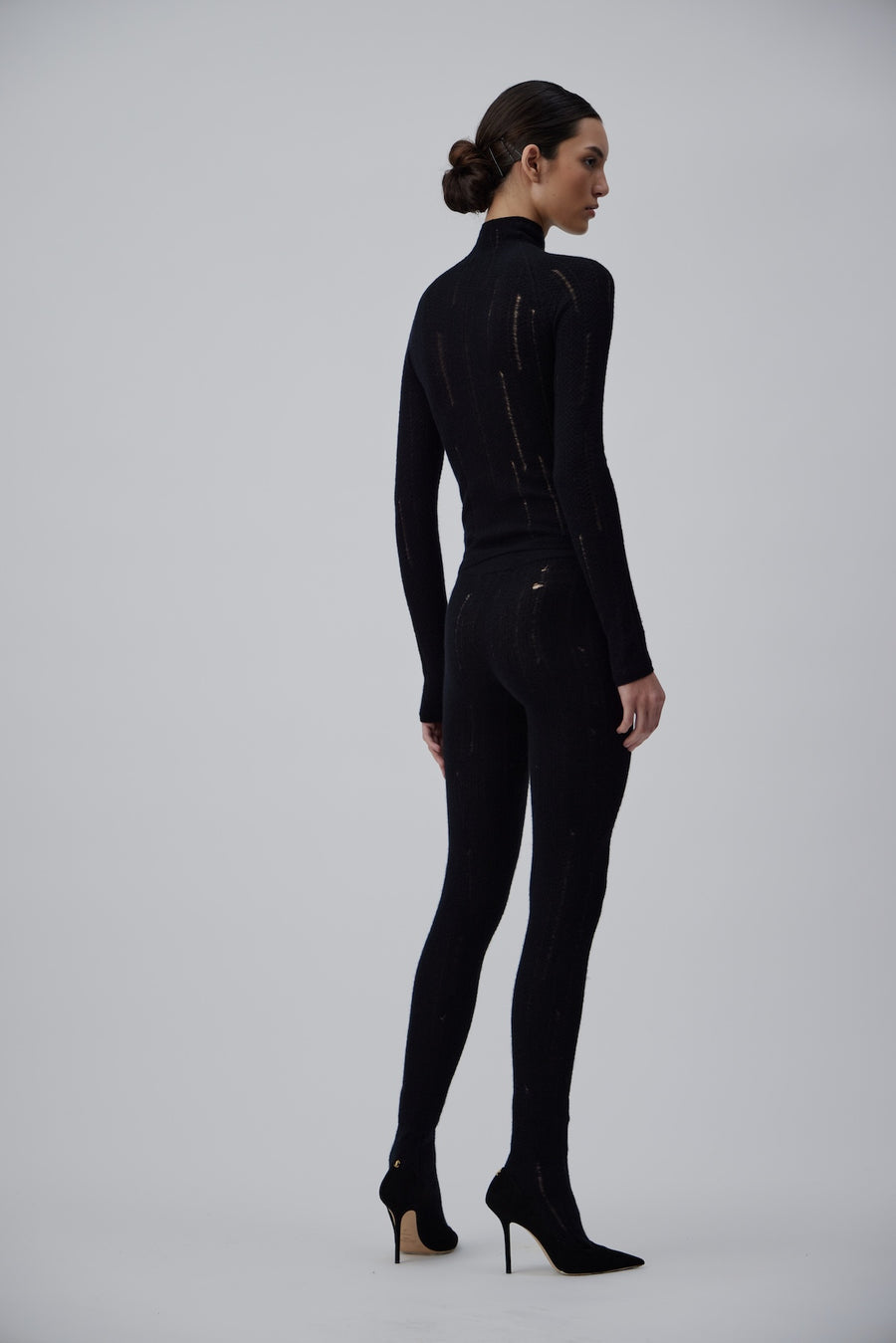 CASHMERE LEGGINGS IN GLOSSY BLACK