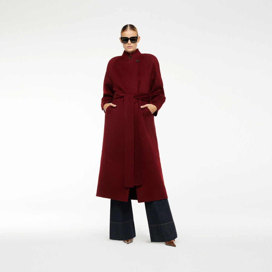 OVERSIZED WRAP COAT IN NEW RED