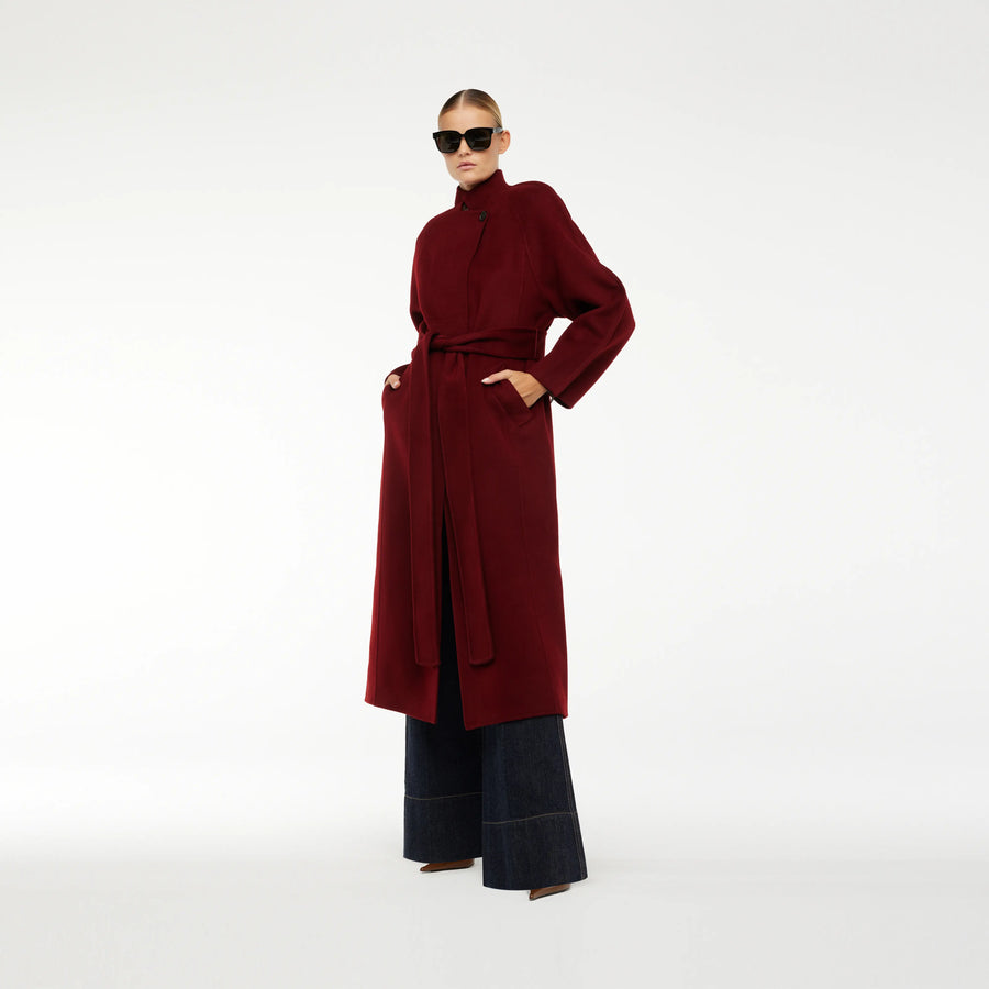 OVERSIZED WRAP COAT IN NEW RED