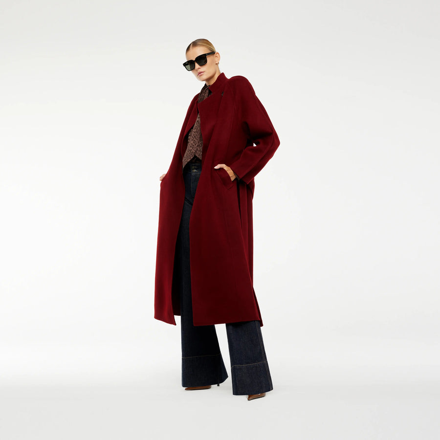 OVERSIZED WRAP COAT IN NEW RED