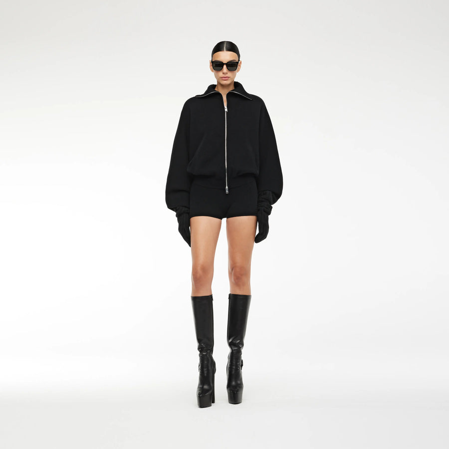 LOOSE FIT OVER JACKET IN BLACK CASHMERE