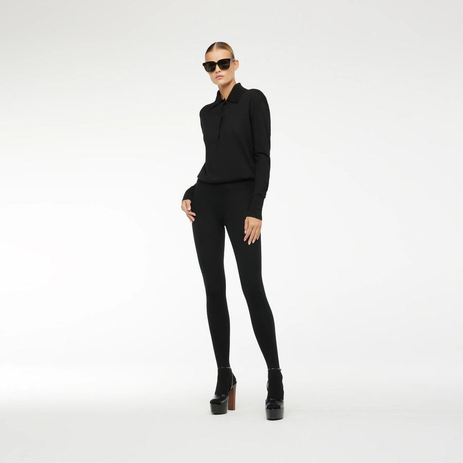 TIGHTS RIBS LEGGING IN BLACK