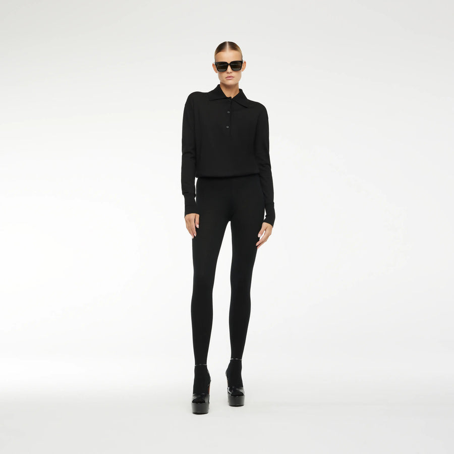 TIGHTS RIBS LEGGING IN BLACK