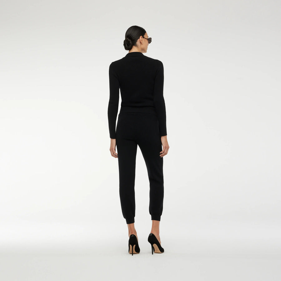 POLO SWEATER IN BLACK CASHEMRE