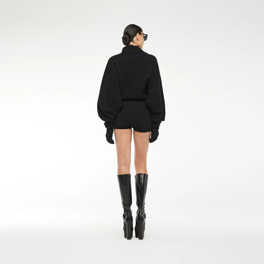 CASHMERE SHORTS IN BLACK