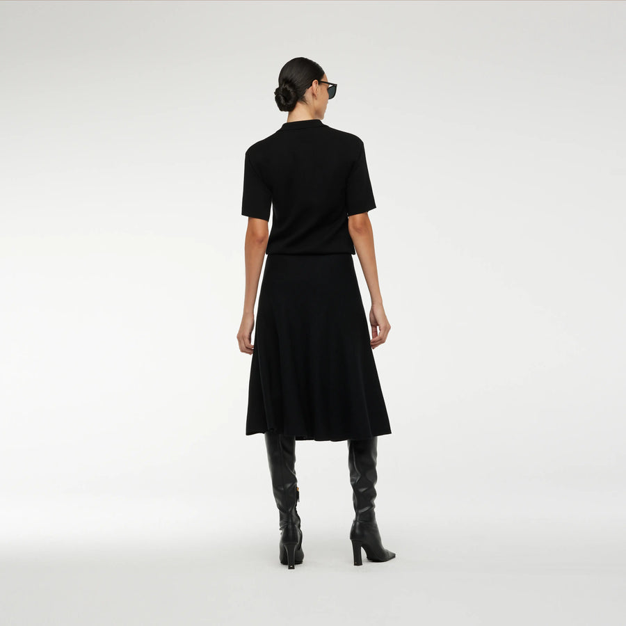 A-LINE SKIRT IN BLACK JACQUARD KNIT