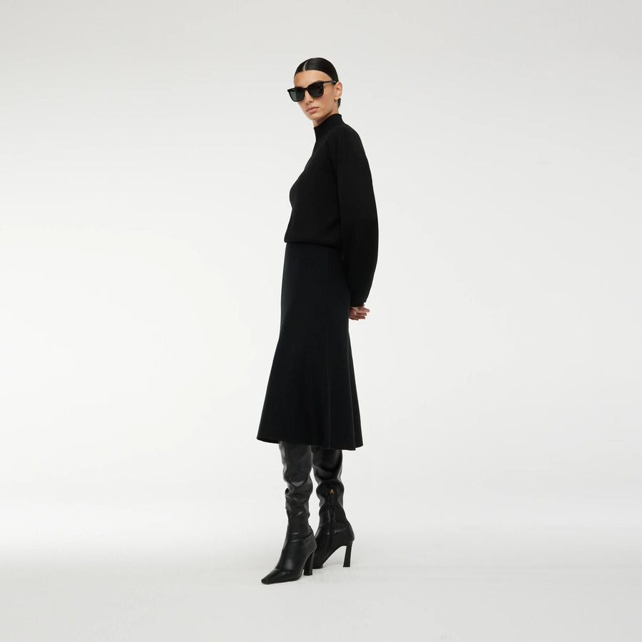BOXY JACQUARD KNIT SWEATER IN BLACK