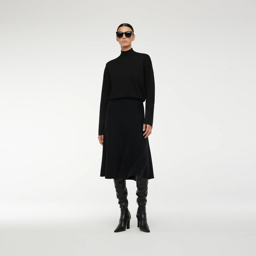 BOXY JACQUARD KNIT SWEATER IN BLACK