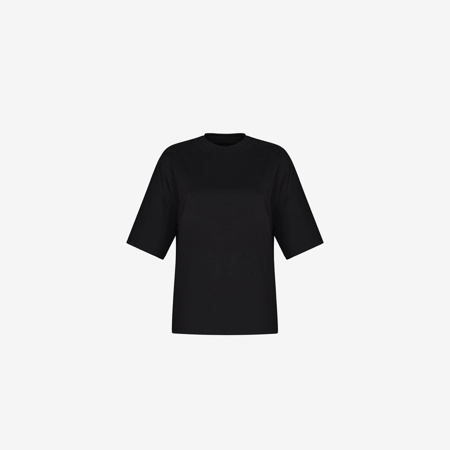 LOSE FIT T-SHIRT IN BLACK ORGANIC COTTON