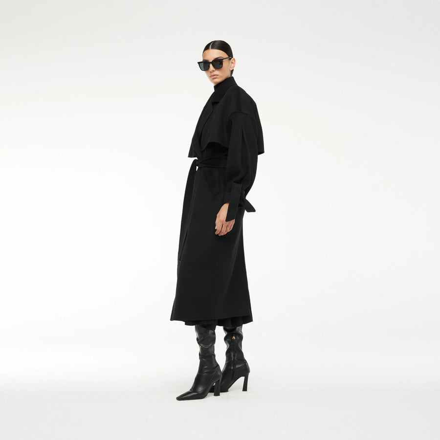 CASHMERE TRENCH-COAT IN BLACK