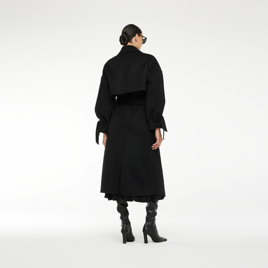 CASHMERE TRENCH-COAT IN BLACK