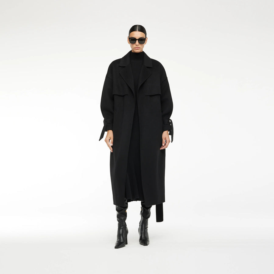 CASHMERE TRENCH-COAT IN BLACK