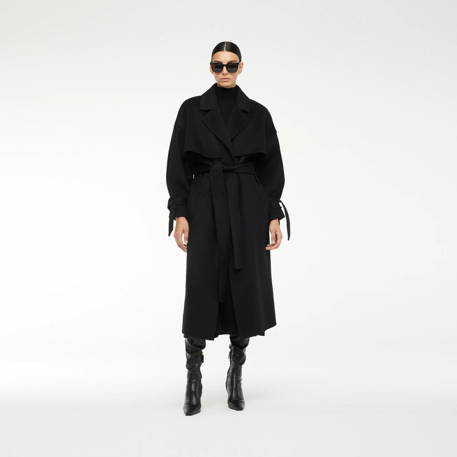 CASHMERE TRENCH-COAT IN BLACK