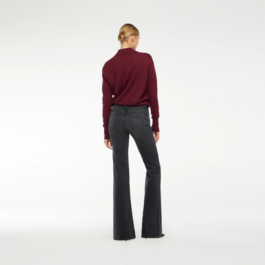 USED FLAT LOSE FIT DANIM PANTS IN VINTAGE BLACK
