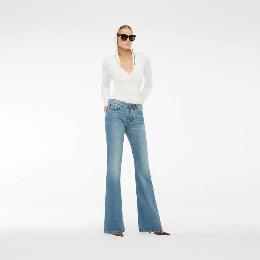 HIGH-WAISTED FIVE-POCKET JEANS IN VINTAGE BLUE