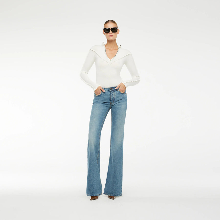 HIGH-WAISTED FIVE-POCKET JEANS IN VINTAGE BLUE