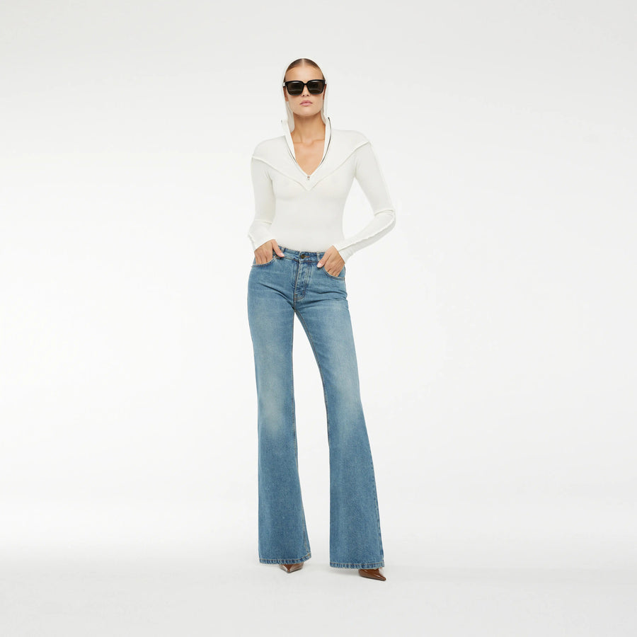 HIGH-WAISTED FIVE-POCKET JEANS IN VINTAGE BLUE