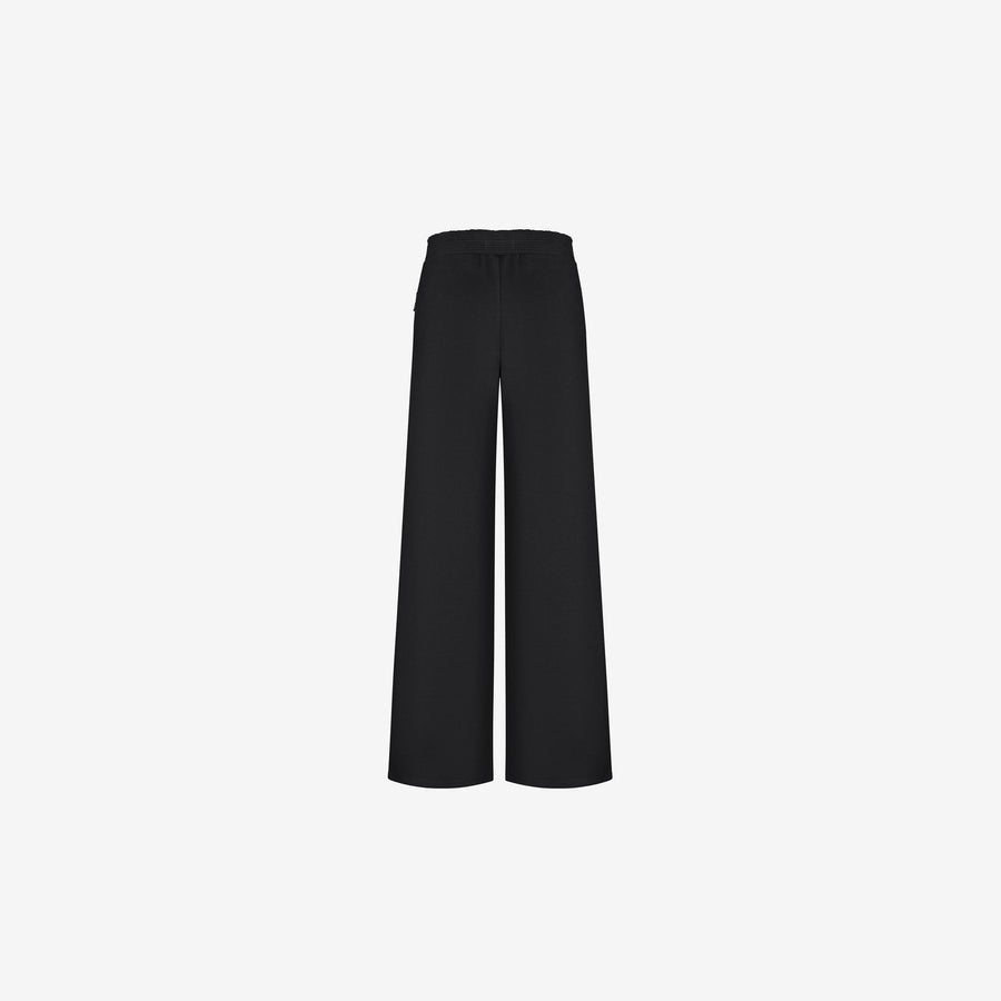 WIDE-LEG JOGGER PANTS IN BLACK ORGANIC COTTON