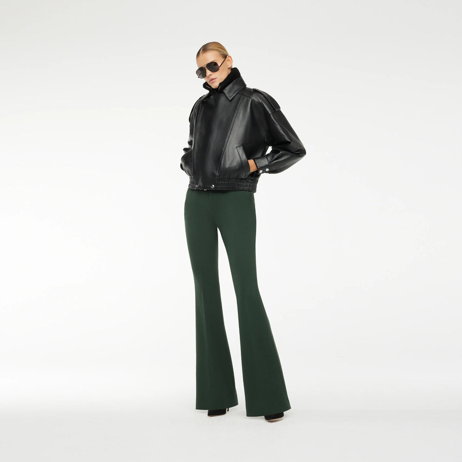 BLOUSON LEATHER JACKET WITH SHEARLING COLLAR IN BLACK