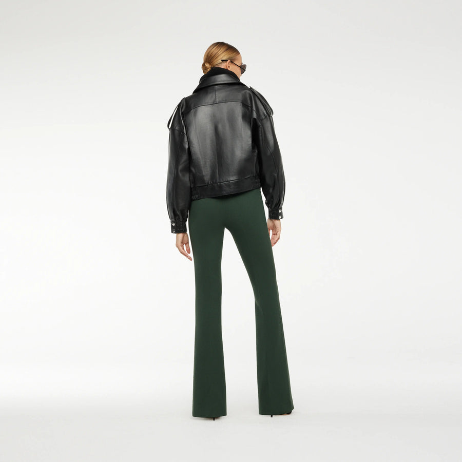 BLOUSON LEATHER JACKET WITH SHEARLING COLLAR IN BLACK