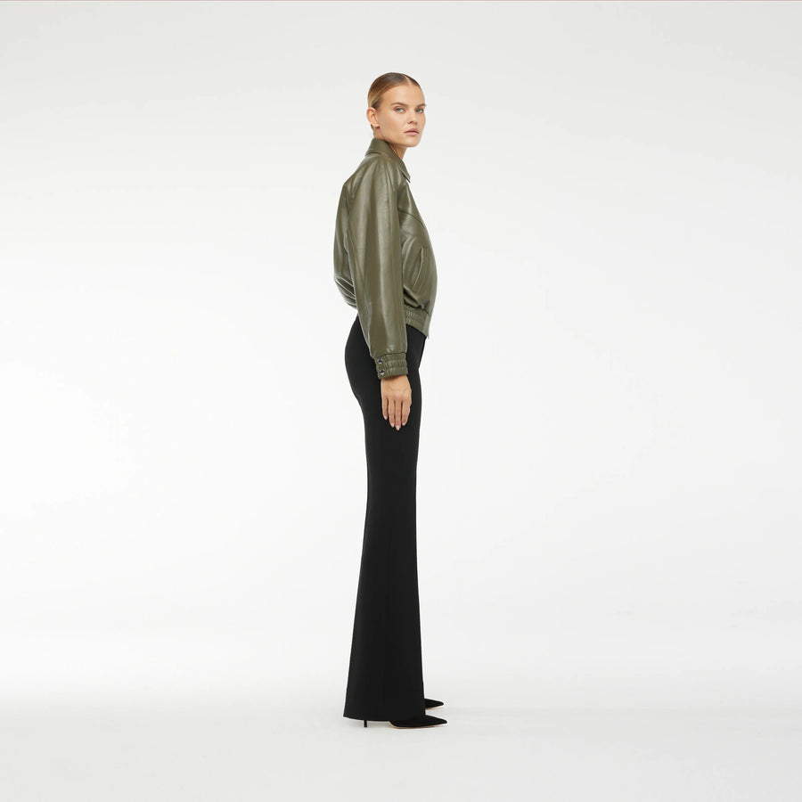 BLOUSON LEATHER JACKET IN IVY GREEN