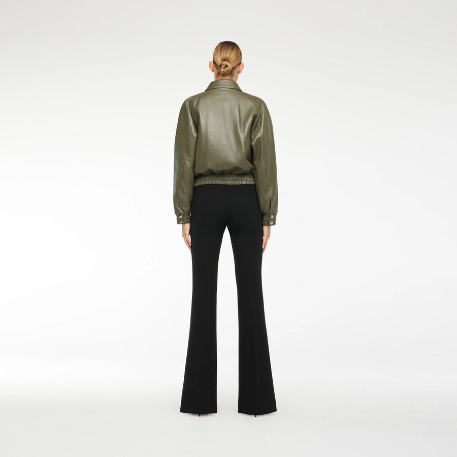 BLOUSON LEATHER JACKET IN IVY GREEN