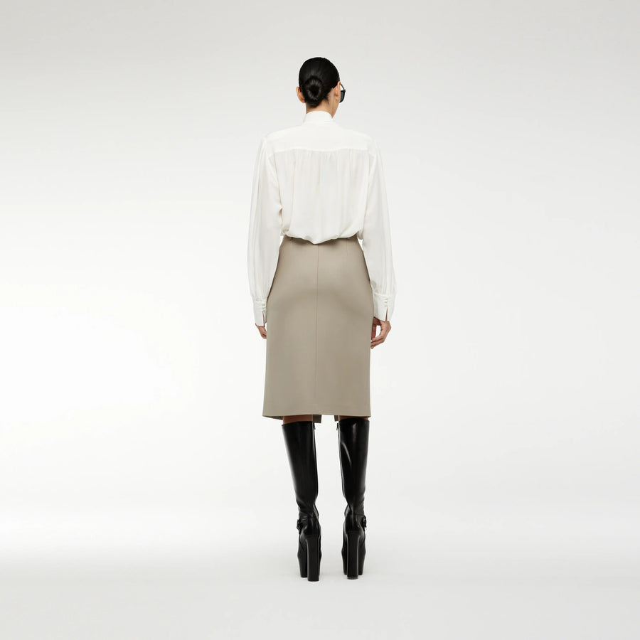 BLOUSE MADE WITH JACQUARD SILK IN  WHITE