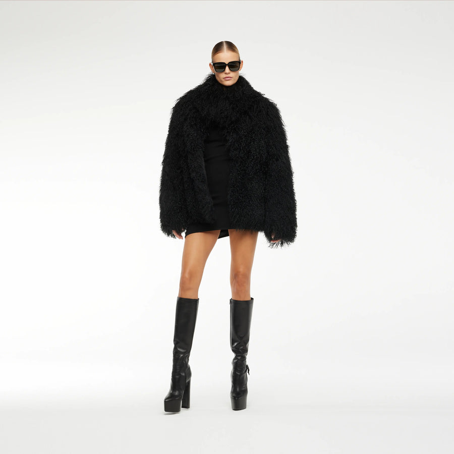 TIBET FUR JACKET IN BLACK
