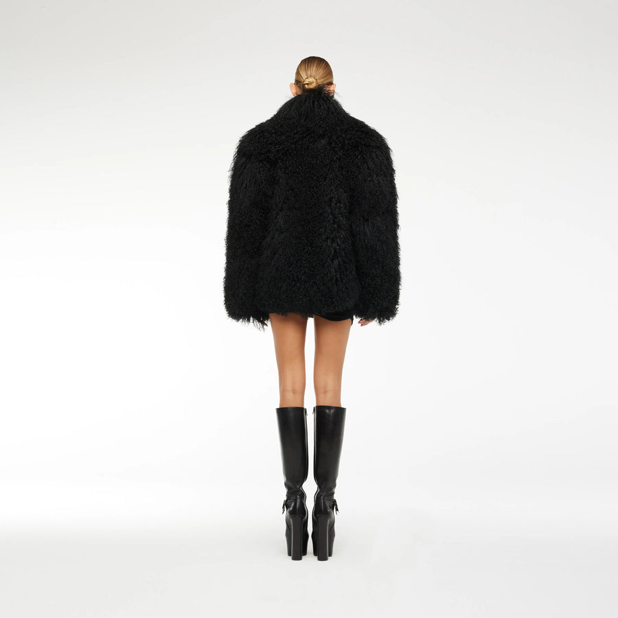 TIBET FUR JACKET IN BLACK