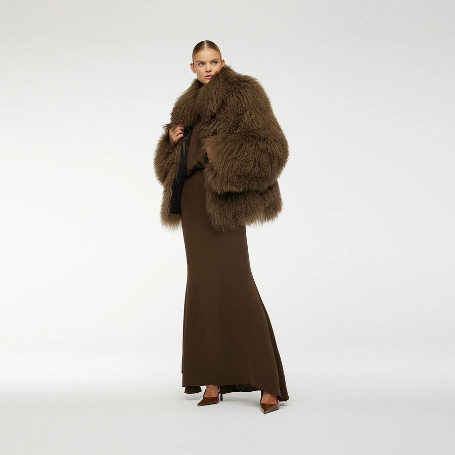 TIBET FUR JACKET IN BROWN