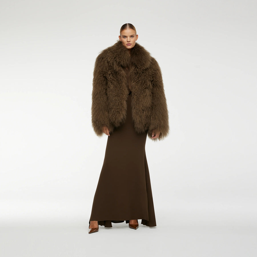 TIBET FUR JACKET IN BROWN