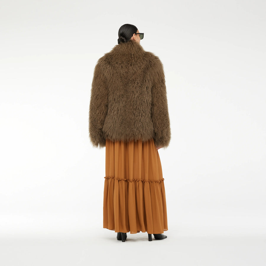 TIBET FUR JACKET IN MOCCA