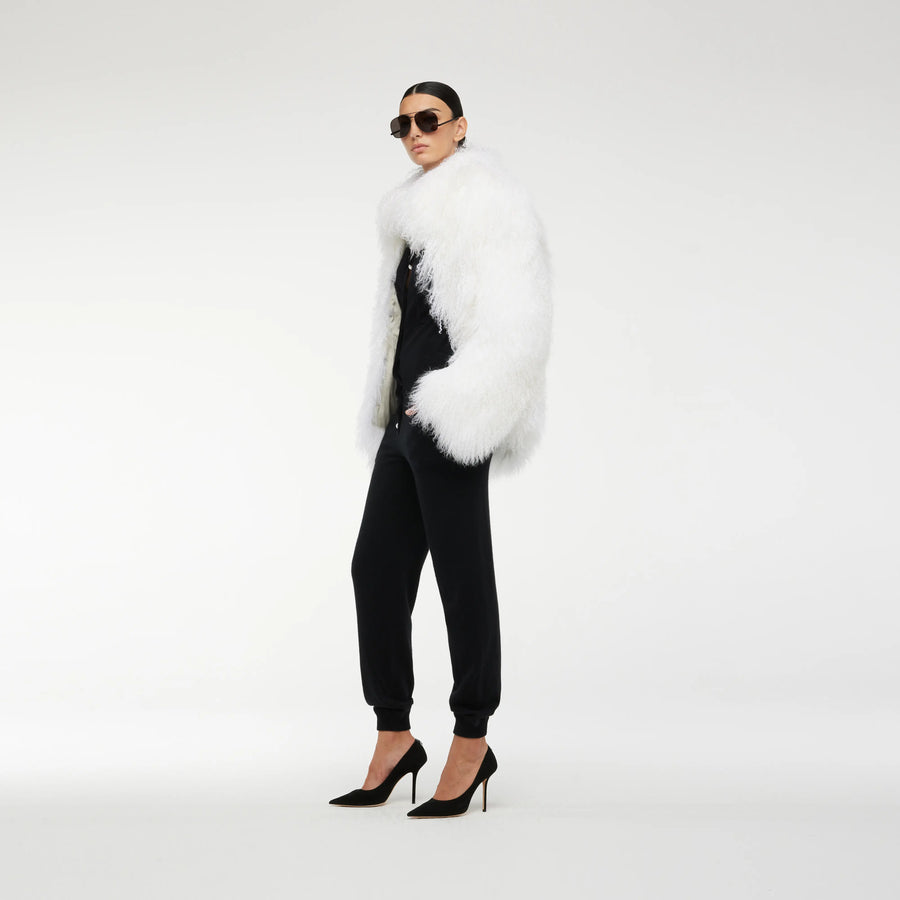 TIBET FUR JACKET IN WHITE