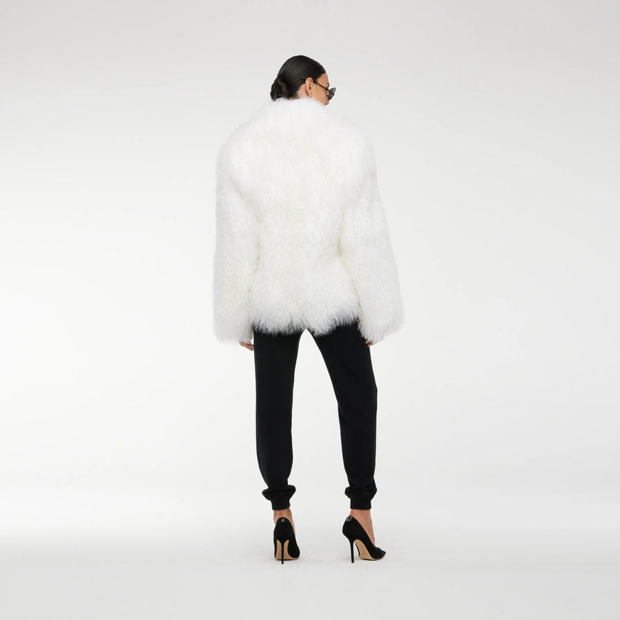 TIBET FUR JACKET IN WHITE
