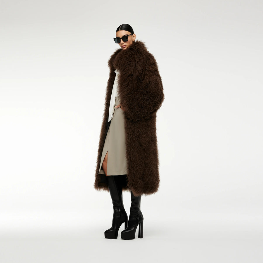 TIBET FUR COAT IN BROWN