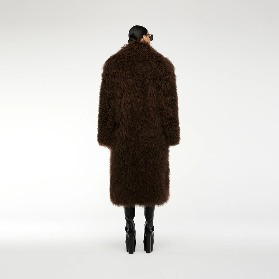 TIBET FUR COAT IN BROWN