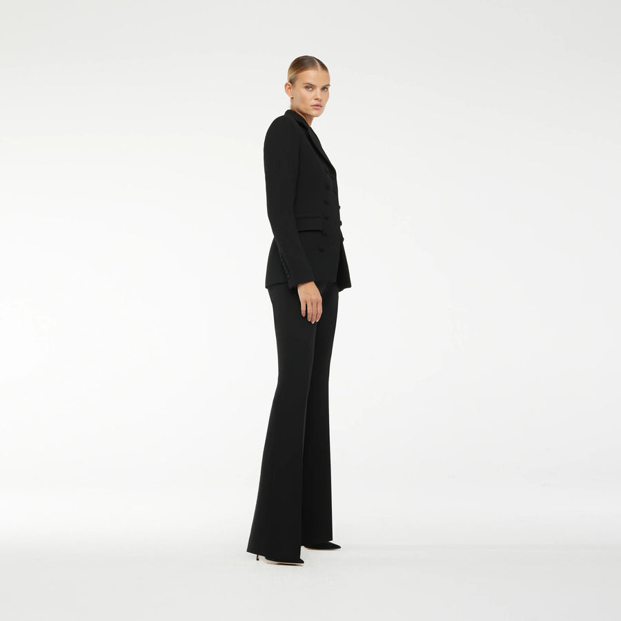 BLAZER IN BLACK WOOL CREPE