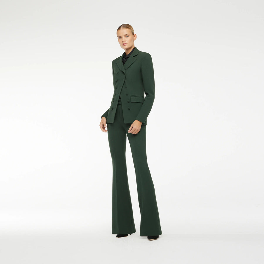 BLAZER IN BOTTLES GREEN  WOOL CREPE